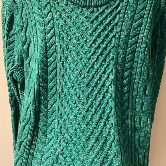 Banana Republic Emerald Green Cable Knit Sweater *excellent quality* NWOT - Picture 7 of 8